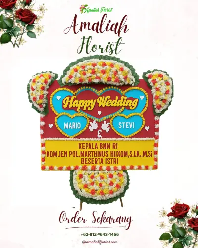 Karangan Papan Bunga Pernikahan di Watang Soreang